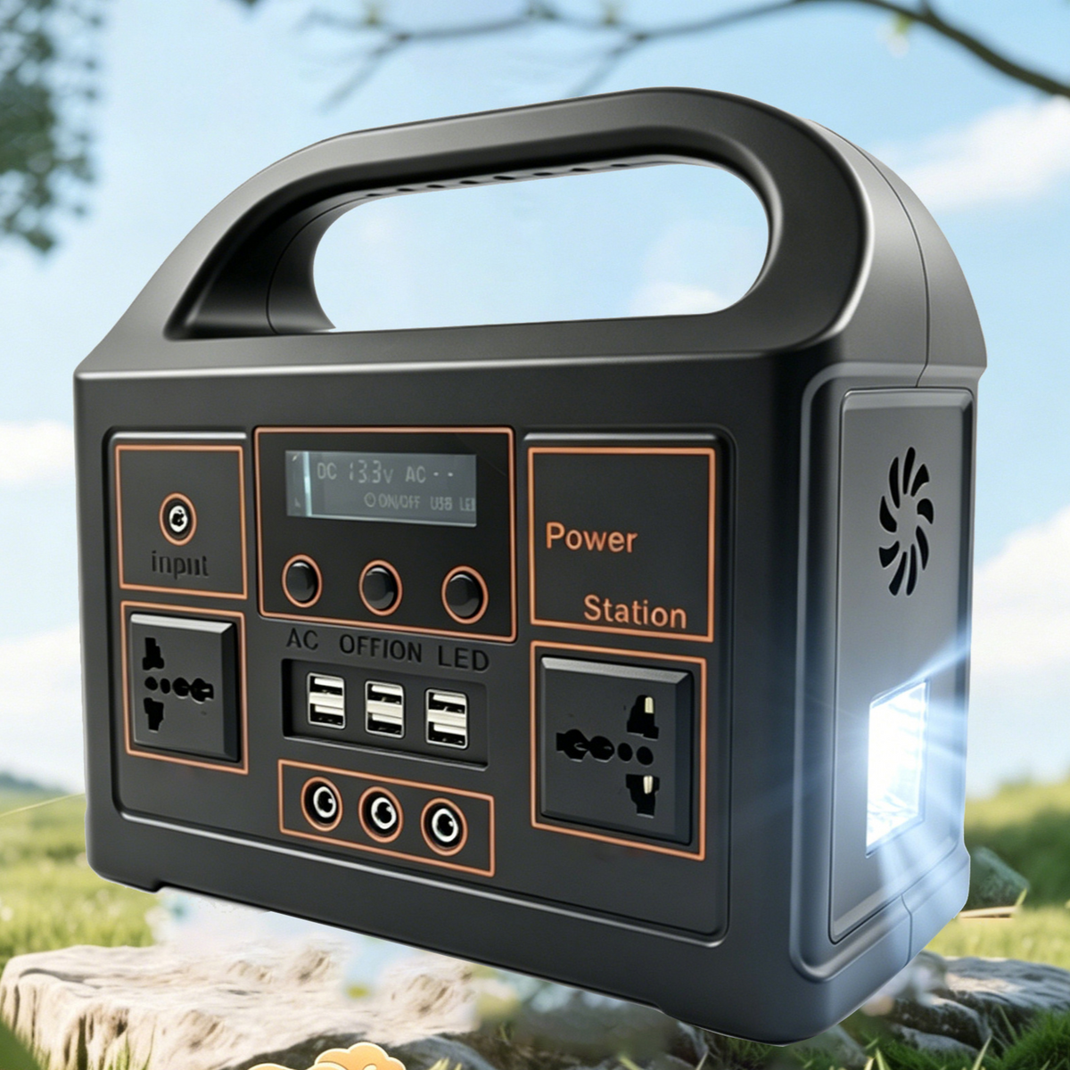 Portable Solar Power Station With AC And USB Port For Outdoor Emergency Use