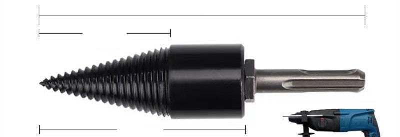 Wood Splitting Drill Bit – 32mm & 42mm Firewood Splitter with Square, Hex or Round Shank