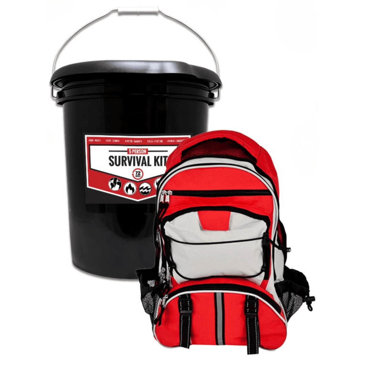 WSK 5-Person 72-Hour Emergency Survival Kit – Food, Water, First Aid & Shelter Bucket