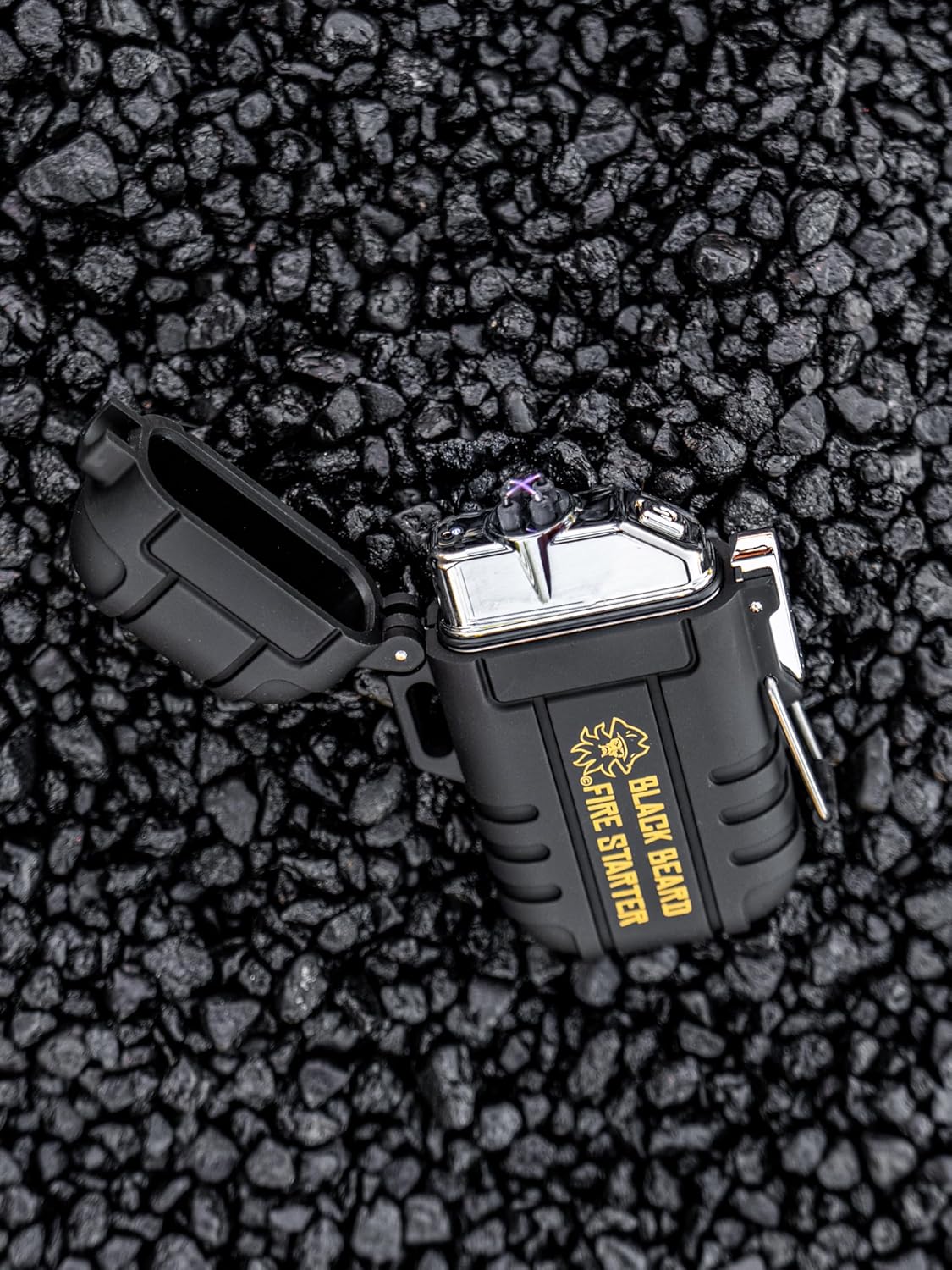 Black Beard Dual Arc Plasma Lighter – Rechargeable Wind-Resistant Outdoor Fire Starter