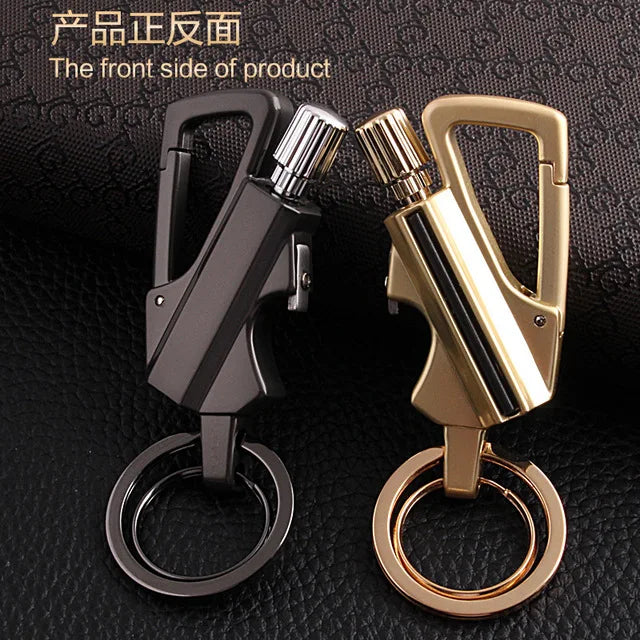 Carabiner Flint Fuel Lighter – Refillable Camping Fire Starter Keychain