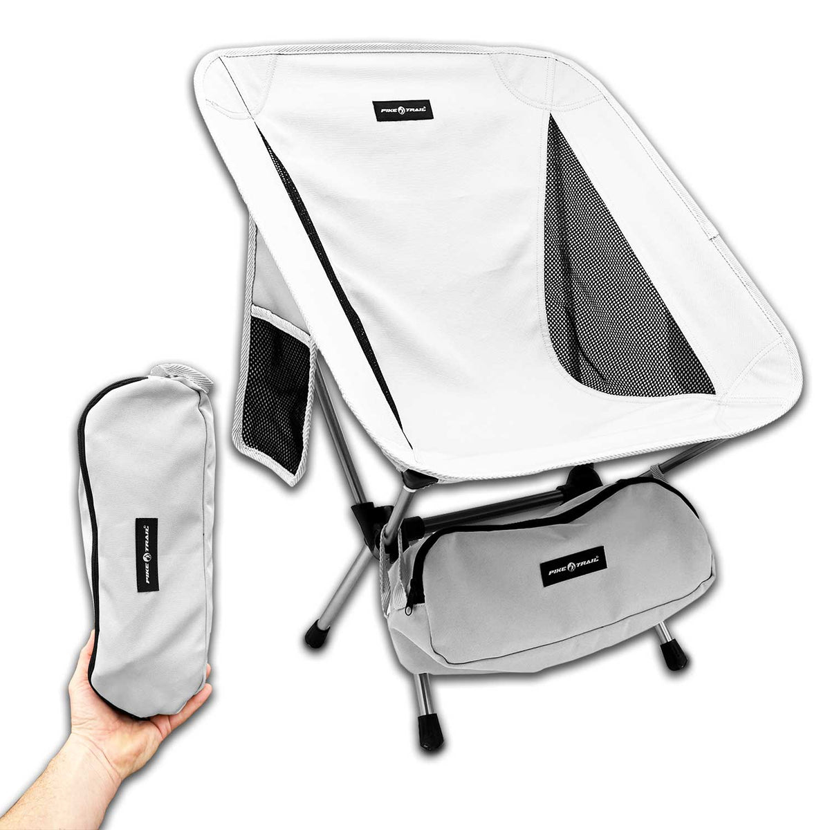 Pike Trail Ultralight Compact Camping Chair – 330 lb Capacity with Carry Bag