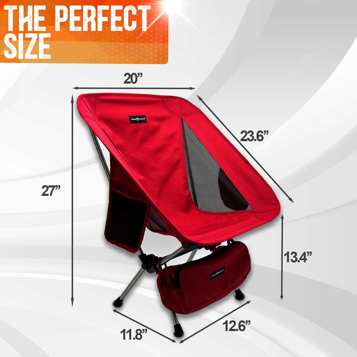 Pike Trail Ultralight Compact Camping Chair – 330 lb Capacity with Carry Bag