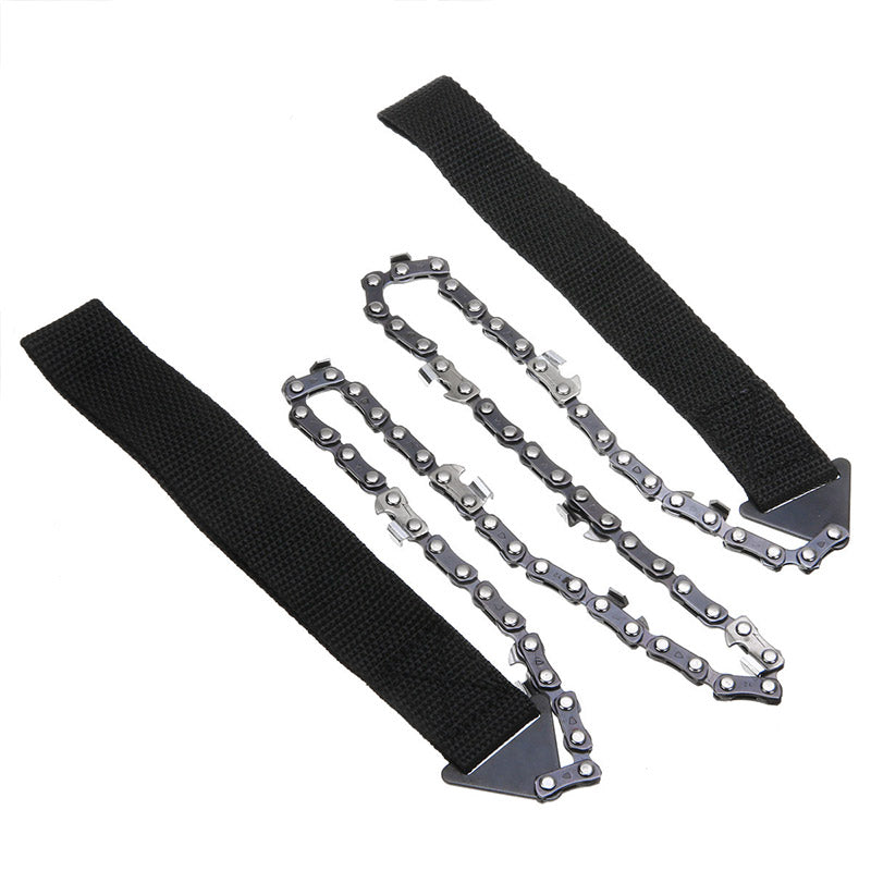 24" Portable Pocket Chain Saw with Canvas Storage Bag – 11 or 33 Tooth Camping Hand Saw