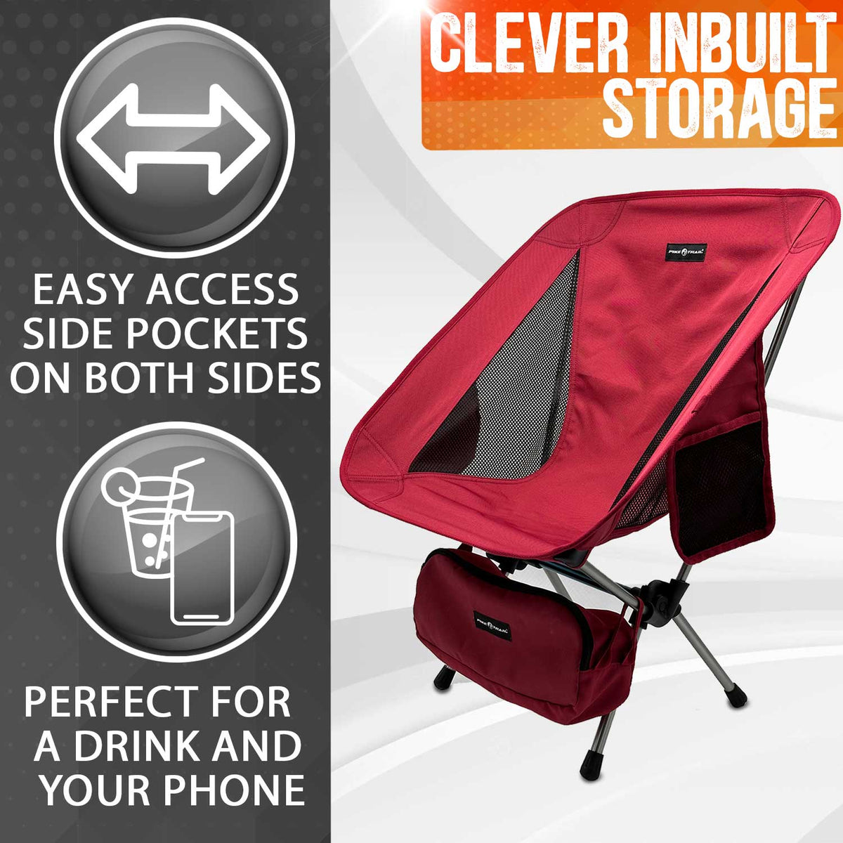 Pike Trail Ultralight Compact Camping Chair – 330 lb Capacity with Carry Bag