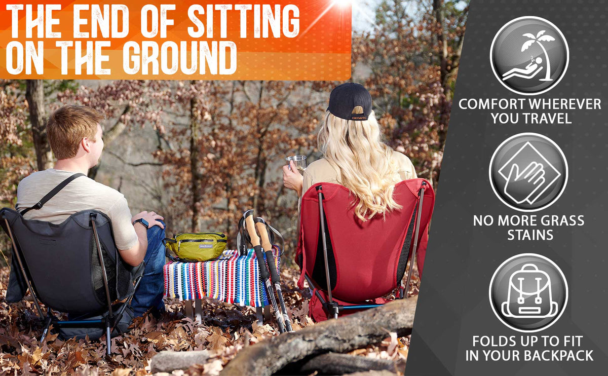 Pike Trail Ultralight Compact Camping Chair – 330 lb Capacity with Carry Bag