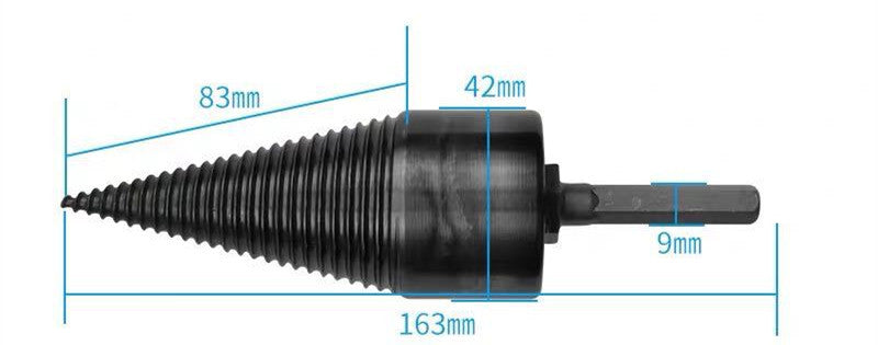 Wood Splitting Drill Bit – 32mm & 42mm Firewood Splitter with Square, Hex or Round Shank