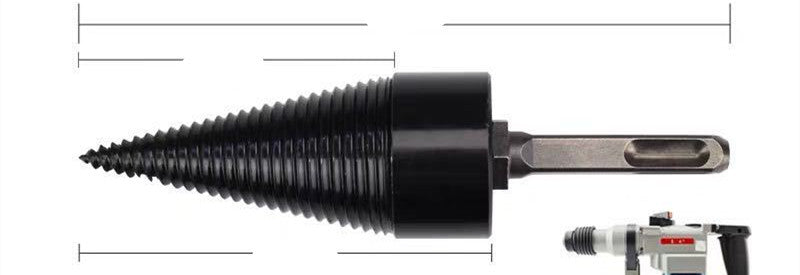 Wood Splitting Drill Bit – 32mm & 42mm Firewood Splitter with Square, Hex or Round Shank