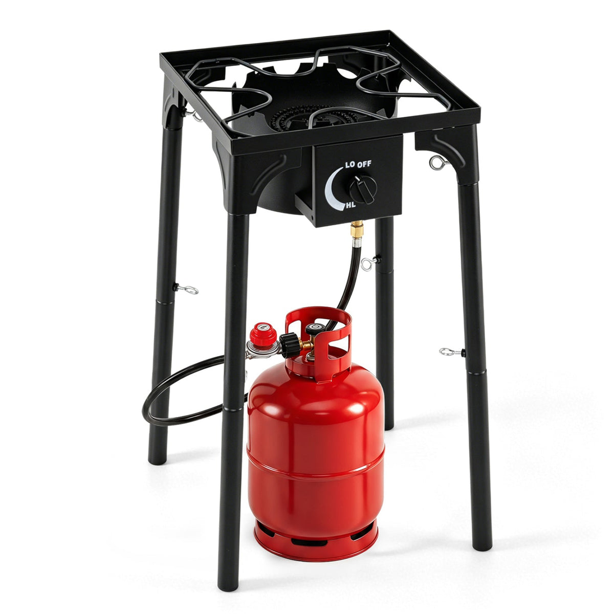 80,000 BTU Single Burner Propane Outdoor Stove – Heavy-Duty Camping Cooker with Regulator & Hose