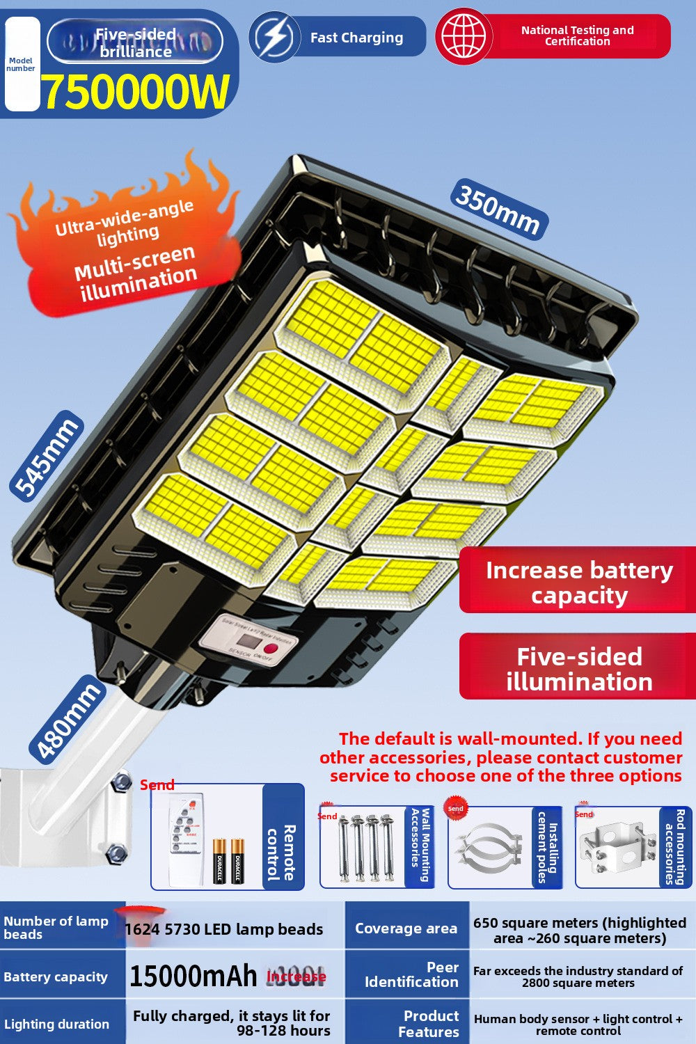 Solar Powered Outdoor Lights Super Bright Waterproof Automatic Operation