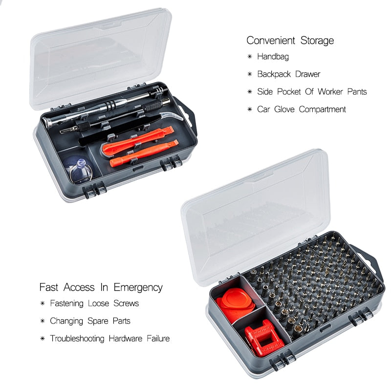 110 Piece Magnetic Screwdriver Set Torx Electronics Repair Kit