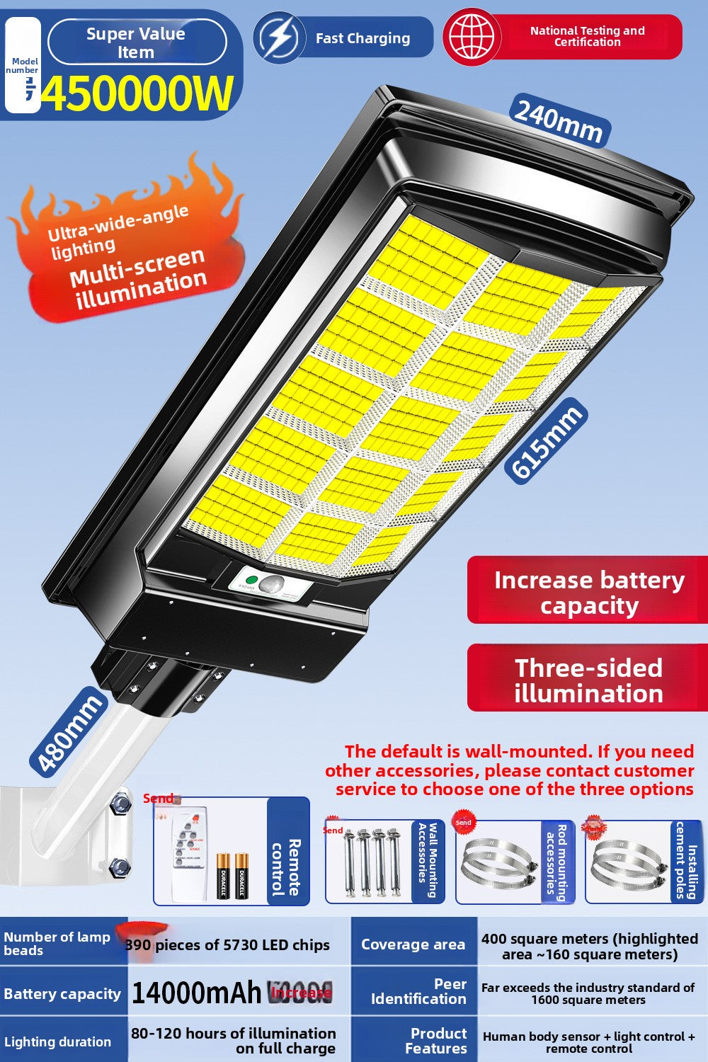 Solar Powered Outdoor Lights Super Bright Waterproof Automatic Operation