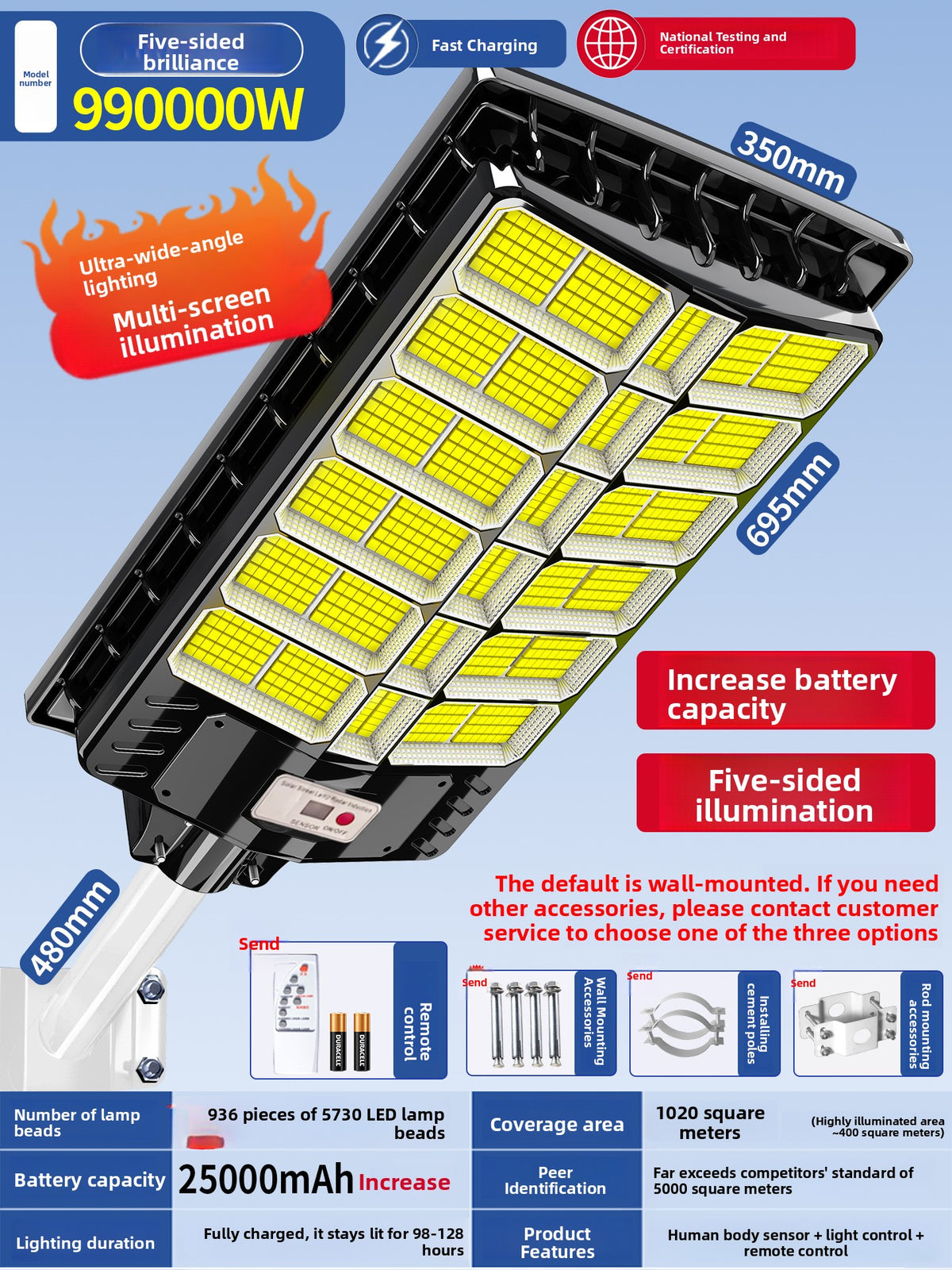 Solar Powered Outdoor Lights Super Bright Waterproof Automatic Operation