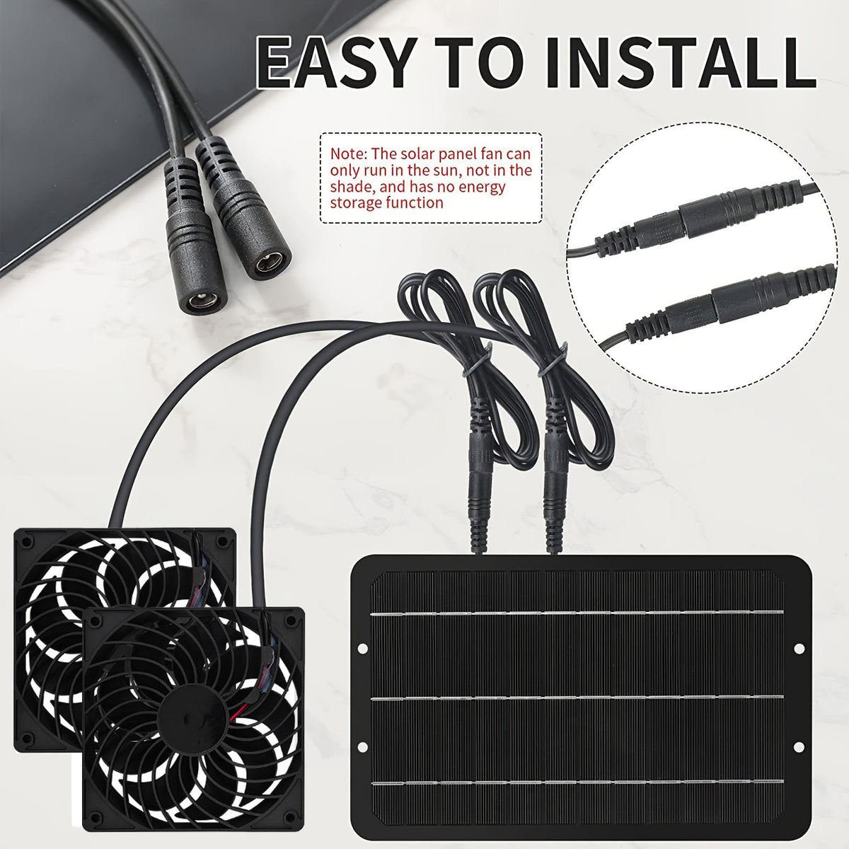 10W Solar Powered Dual Exhaust Fan For Outdoor Ventilation
