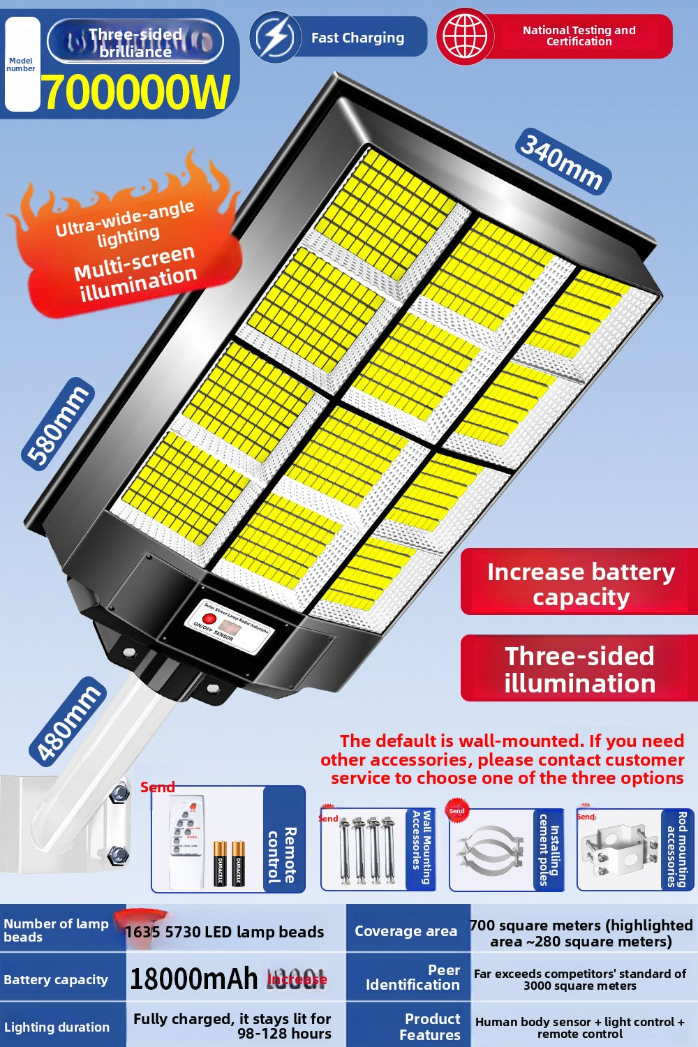 Solar Powered Outdoor Lights Super Bright Waterproof Automatic Operation