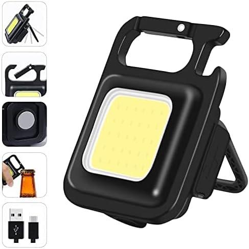 250-Lumen Rechargeable COB Keychain Work Light – Magnetic Mini Flashlight