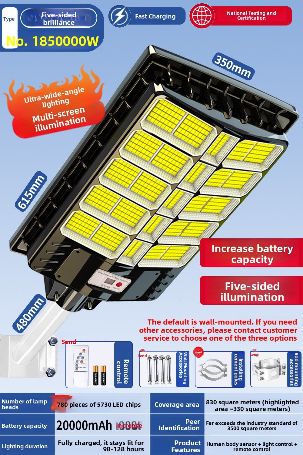 Solar Powered Outdoor Lights Super Bright Waterproof Automatic Operation
