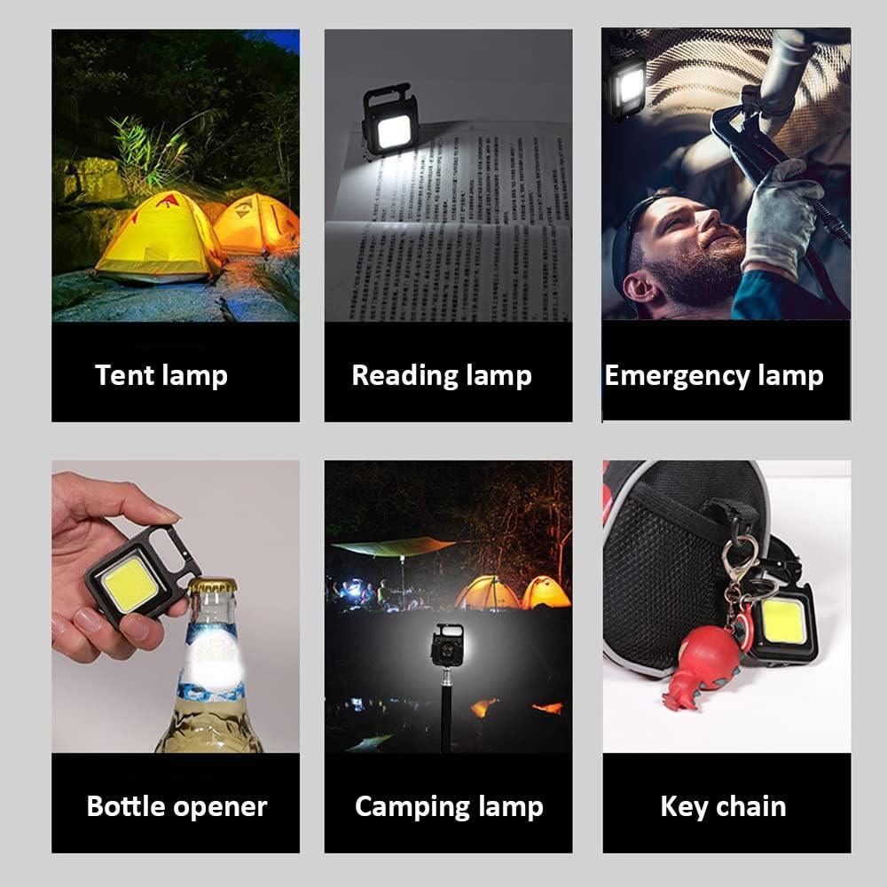 250-Lumen Rechargeable COB Keychain Work Light – Magnetic Mini Flashlight