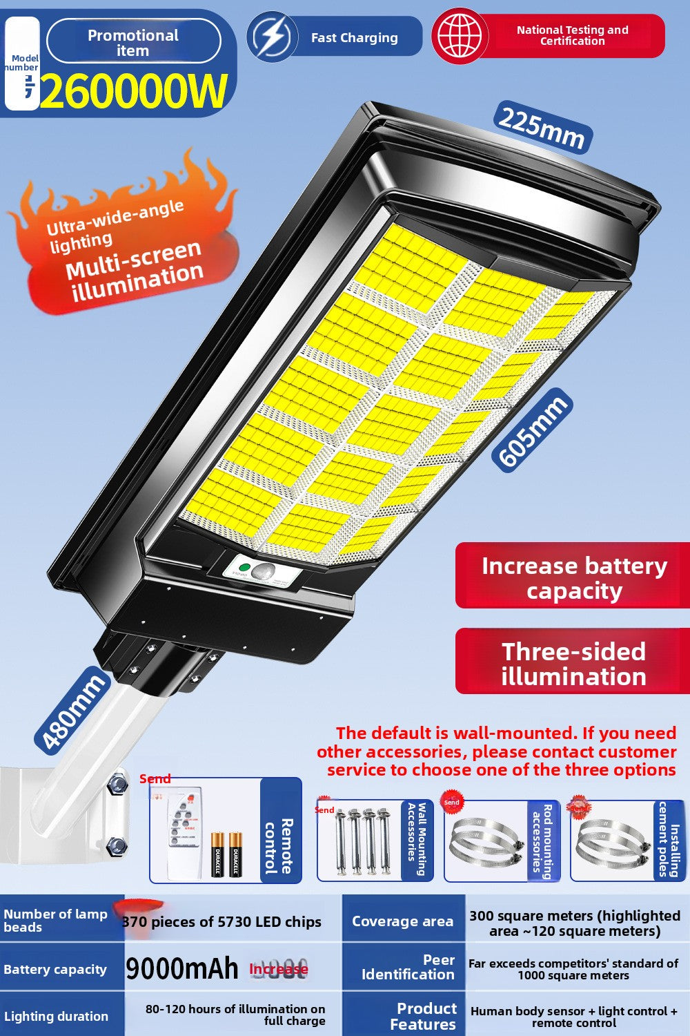 Solar Powered Outdoor Lights Super Bright Waterproof Automatic Operation