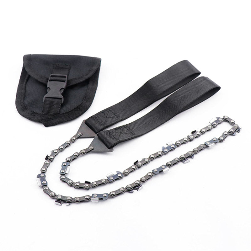 24" Portable Pocket Chain Saw with Canvas Storage Bag – 11 or 33 Tooth Camping Hand Saw