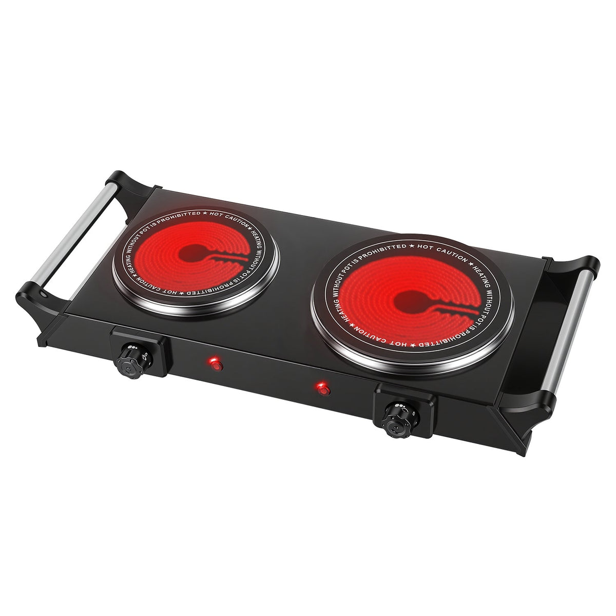 1800W Portable Double Burner Electric Hot Plate – Compact 2-Burner Cooktop for RV, Camping & Small Spaces