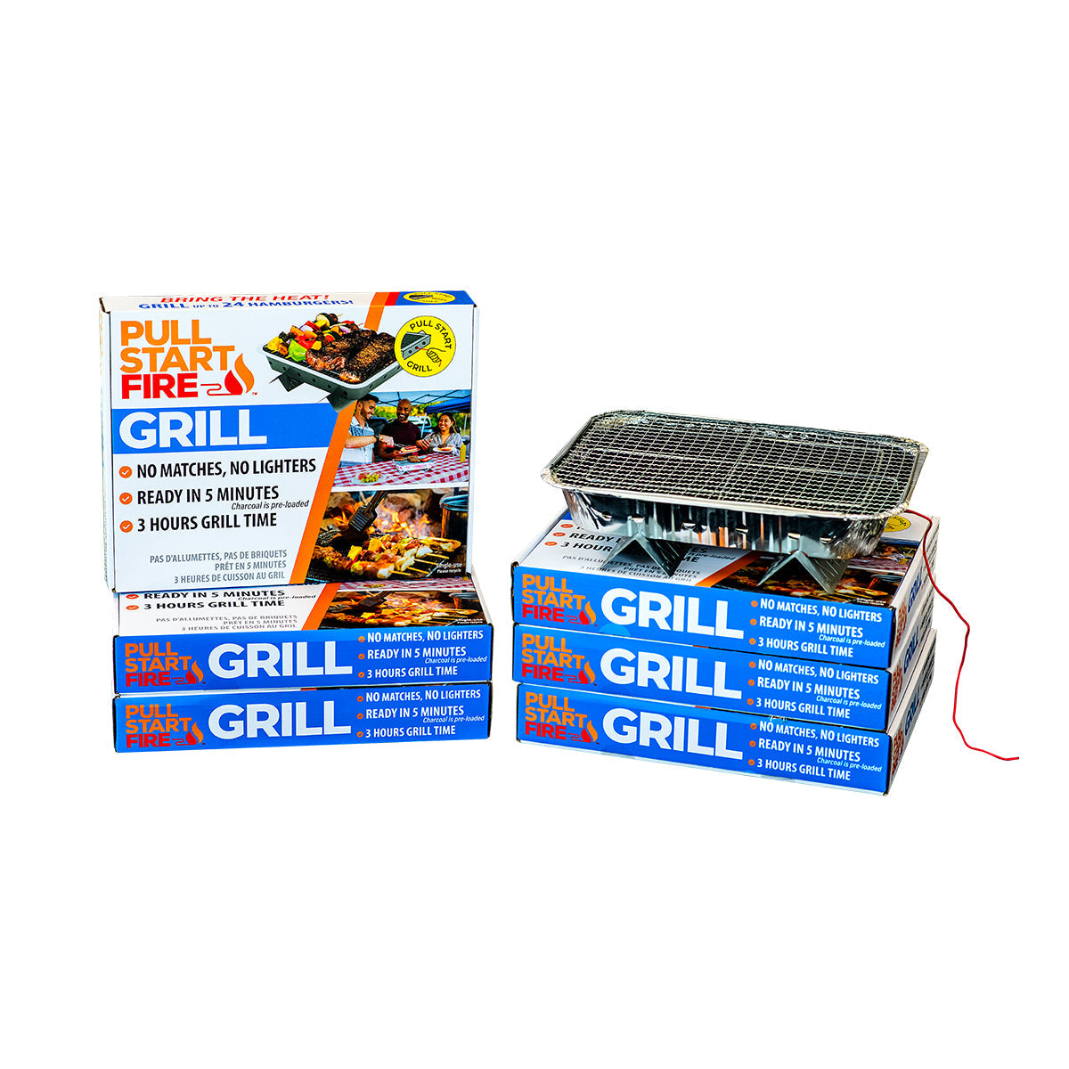 Pull Start Portable Disposable Charcoal Grill – Instant-Light Camping & Tailgating Grill
