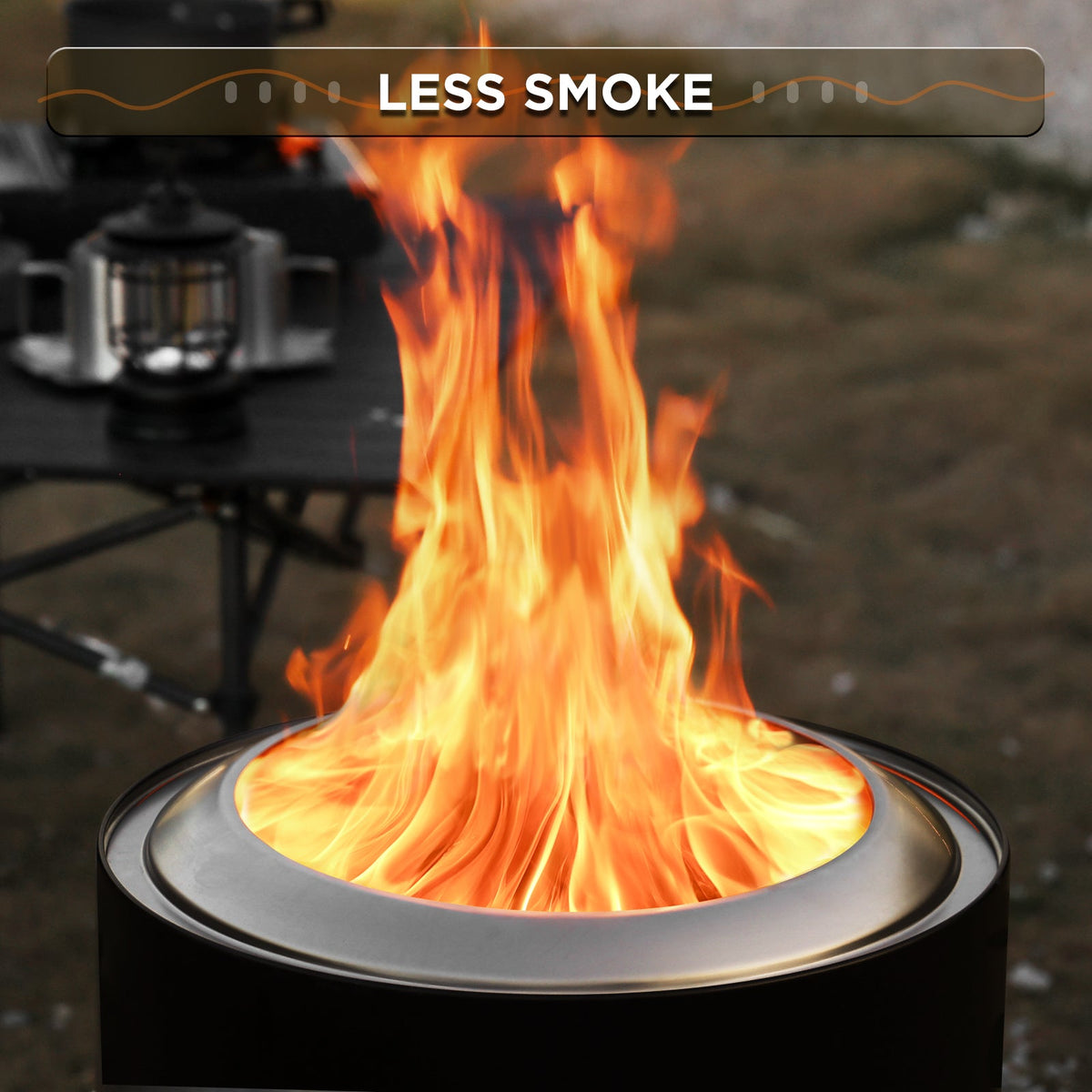 TURBRO Fireside Smokeless Outdoor Fire Pit – Portable Wood-Burning Bonfire for Patio, Backyard & Camping