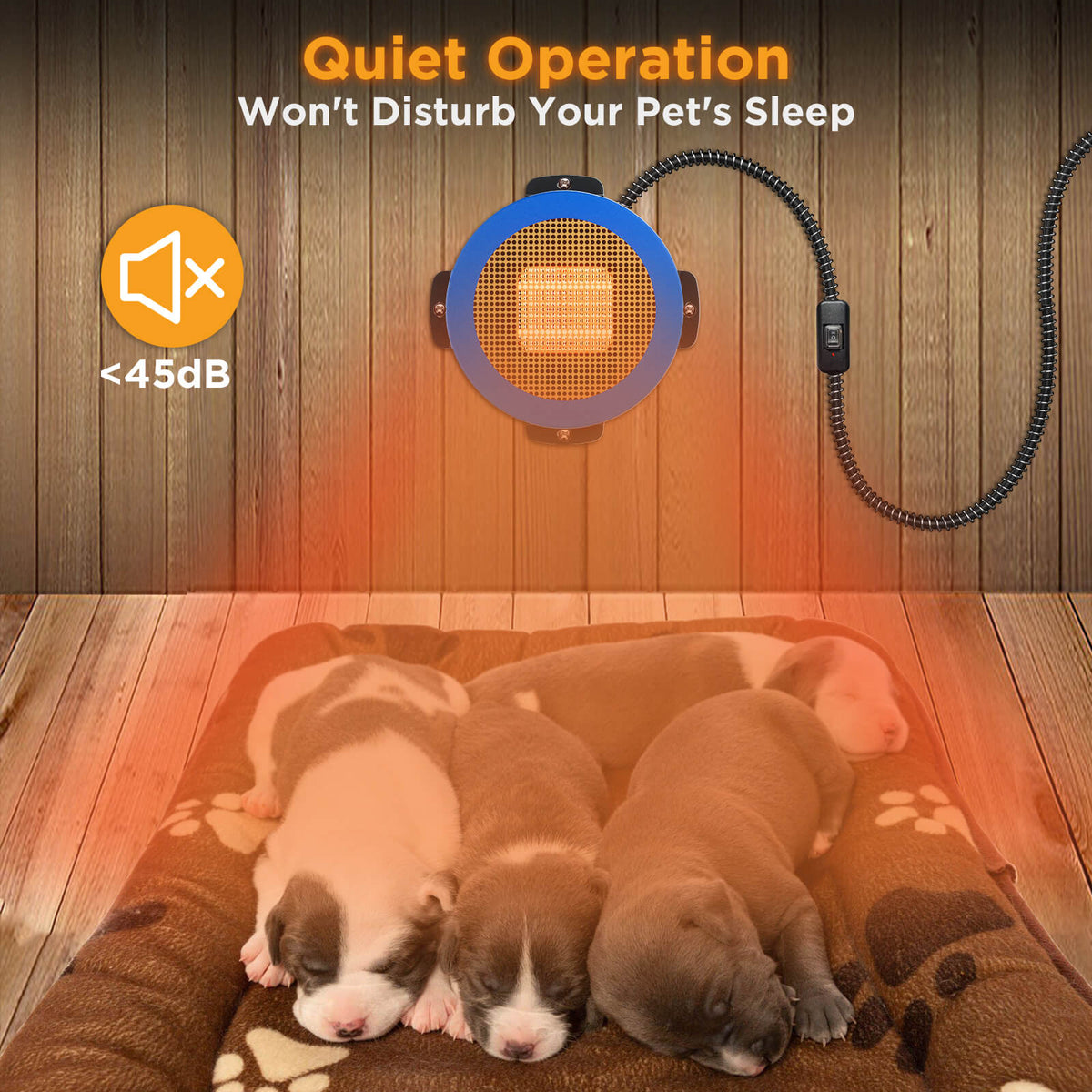 Electric Dog House Heater With Fast Heating Fan And Heat Insulating Metal