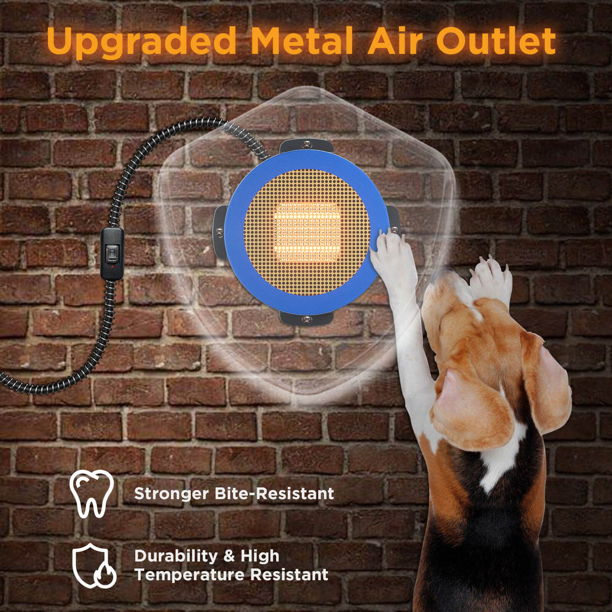 Electric Dog House Heater With Fast Heating Fan And Heat Insulating Metal