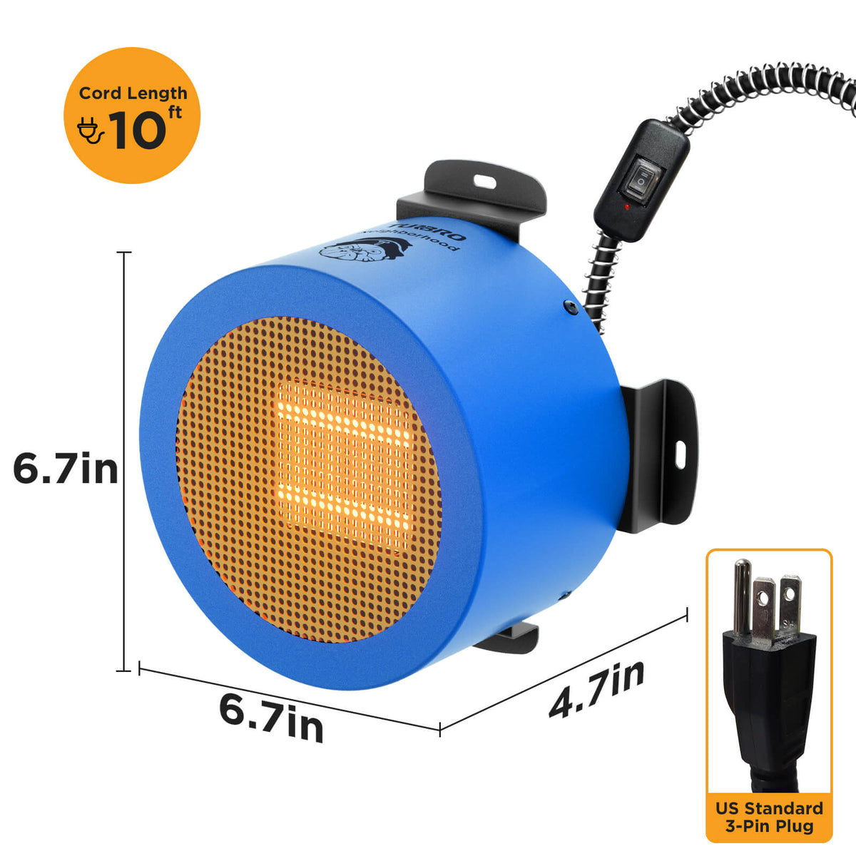 Electric Dog House Heater With Fast Heating Fan And Heat Insulating Metal