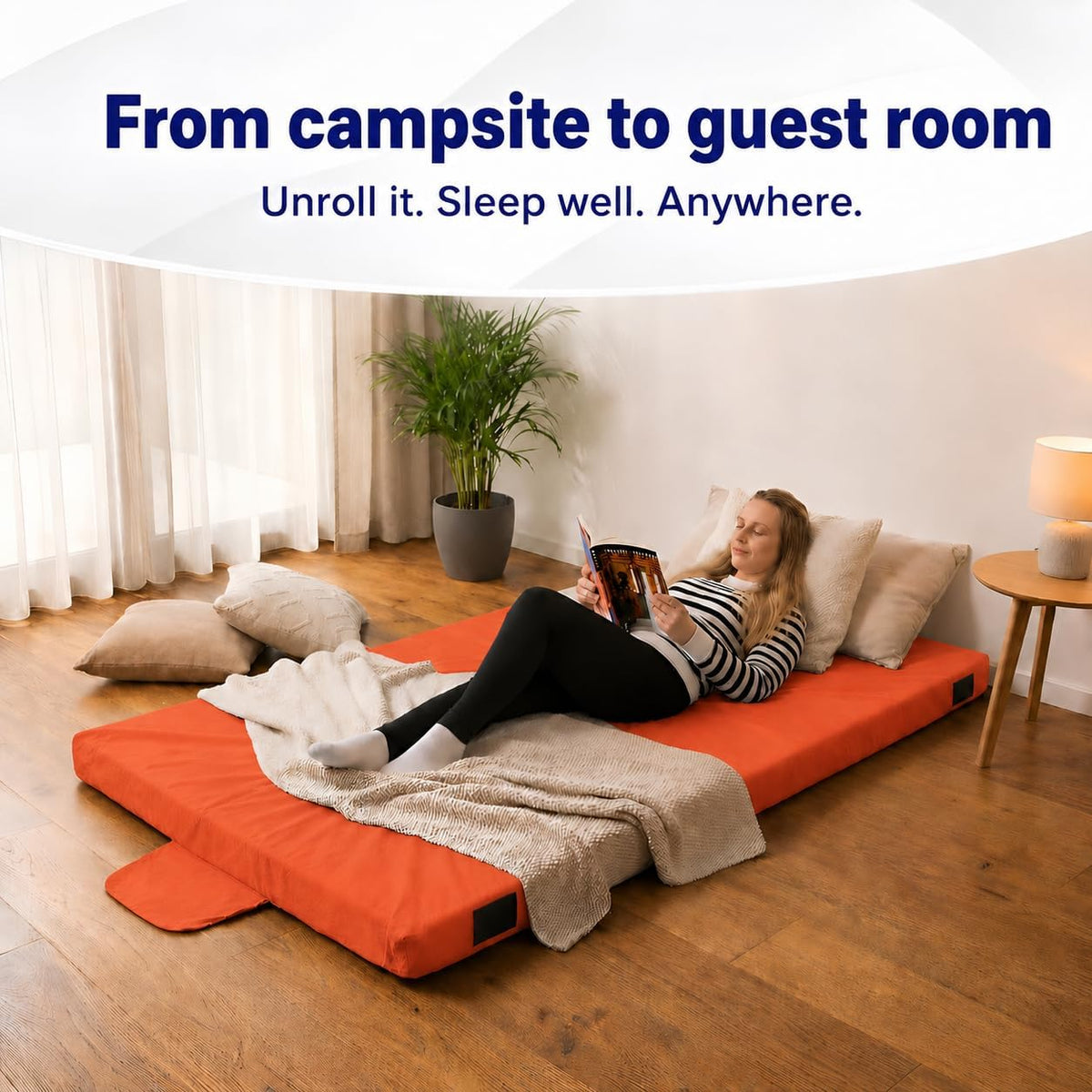 4-Inch Memory Foam Camping Mattress – Folding Waterproof Sleeping Pad