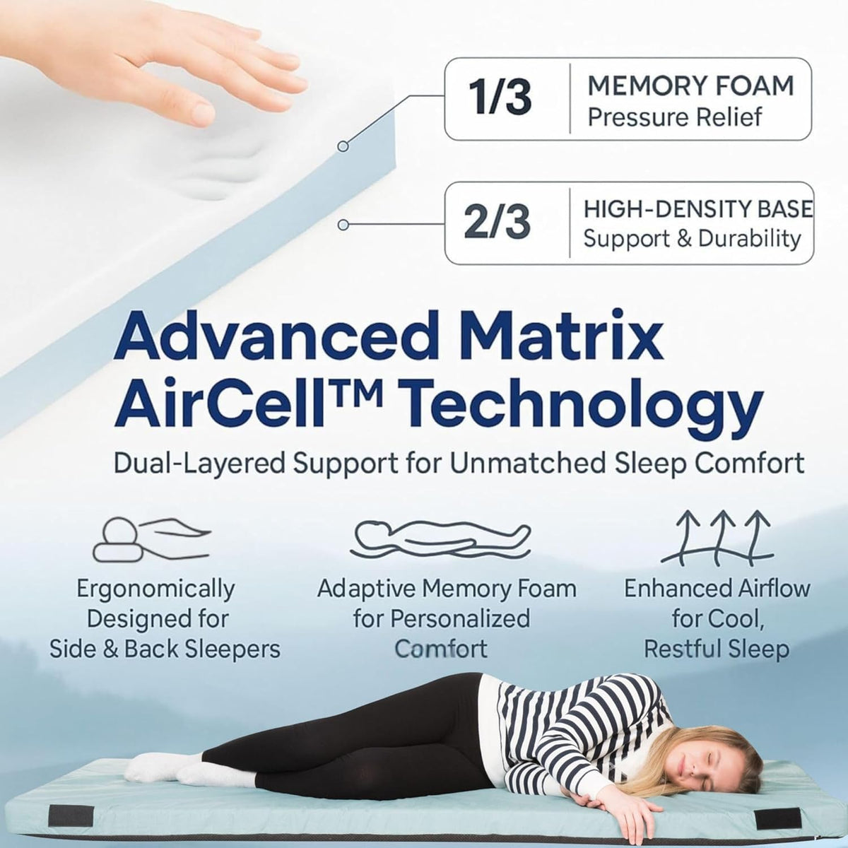4-Inch Memory Foam Camping Mattress – Folding Waterproof Sleeping Pad