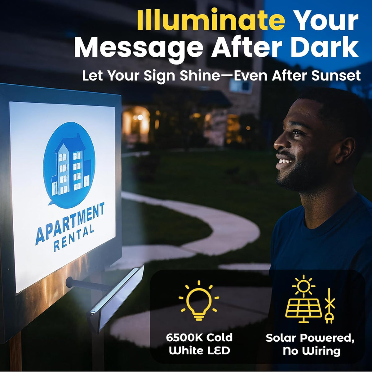 Brighticonic BICSSL-02 Solar Sign & Landscape Spotlight – 13.25" Outdoor Light