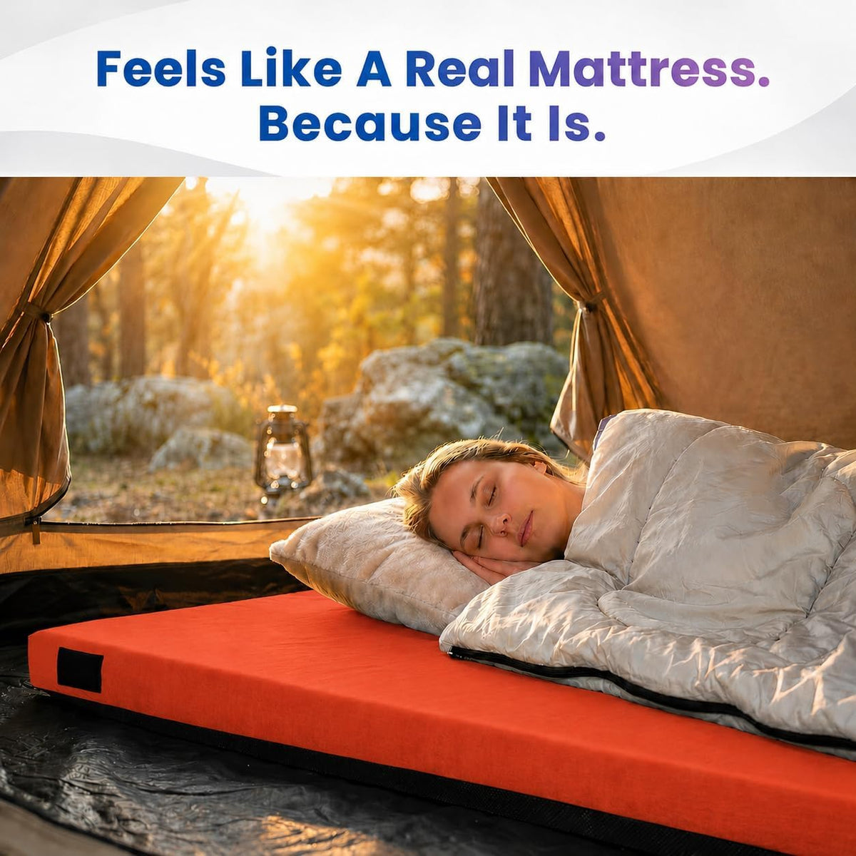 4-Inch Memory Foam Camping Mattress – Folding Waterproof Sleeping Pad