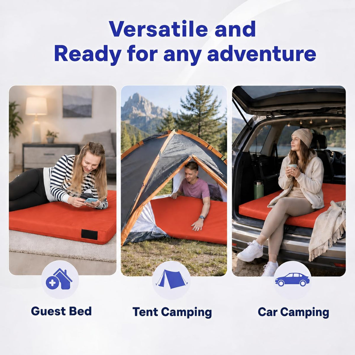 4-Inch Memory Foam Camping Mattress – Folding Waterproof Sleeping Pad