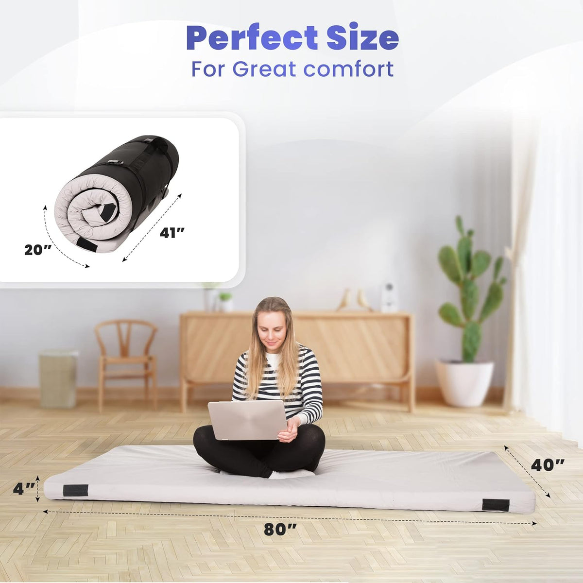 4-Inch Memory Foam Camping Mattress – Folding Waterproof Sleeping Pad
