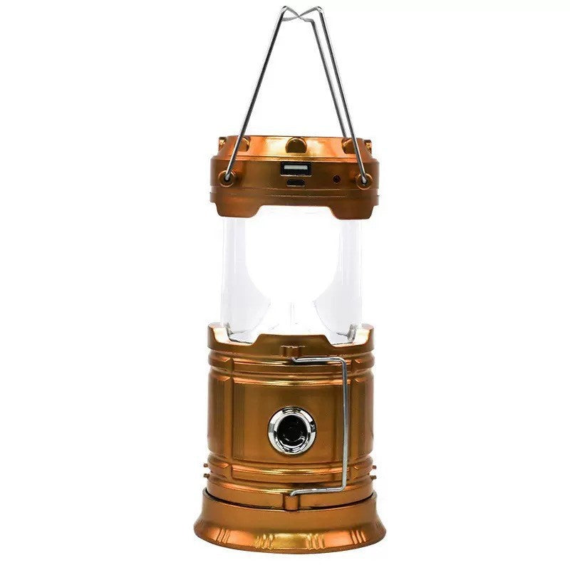 Solar Powered Camping Lantern With Multifunctional Flashlight And Emergency Light