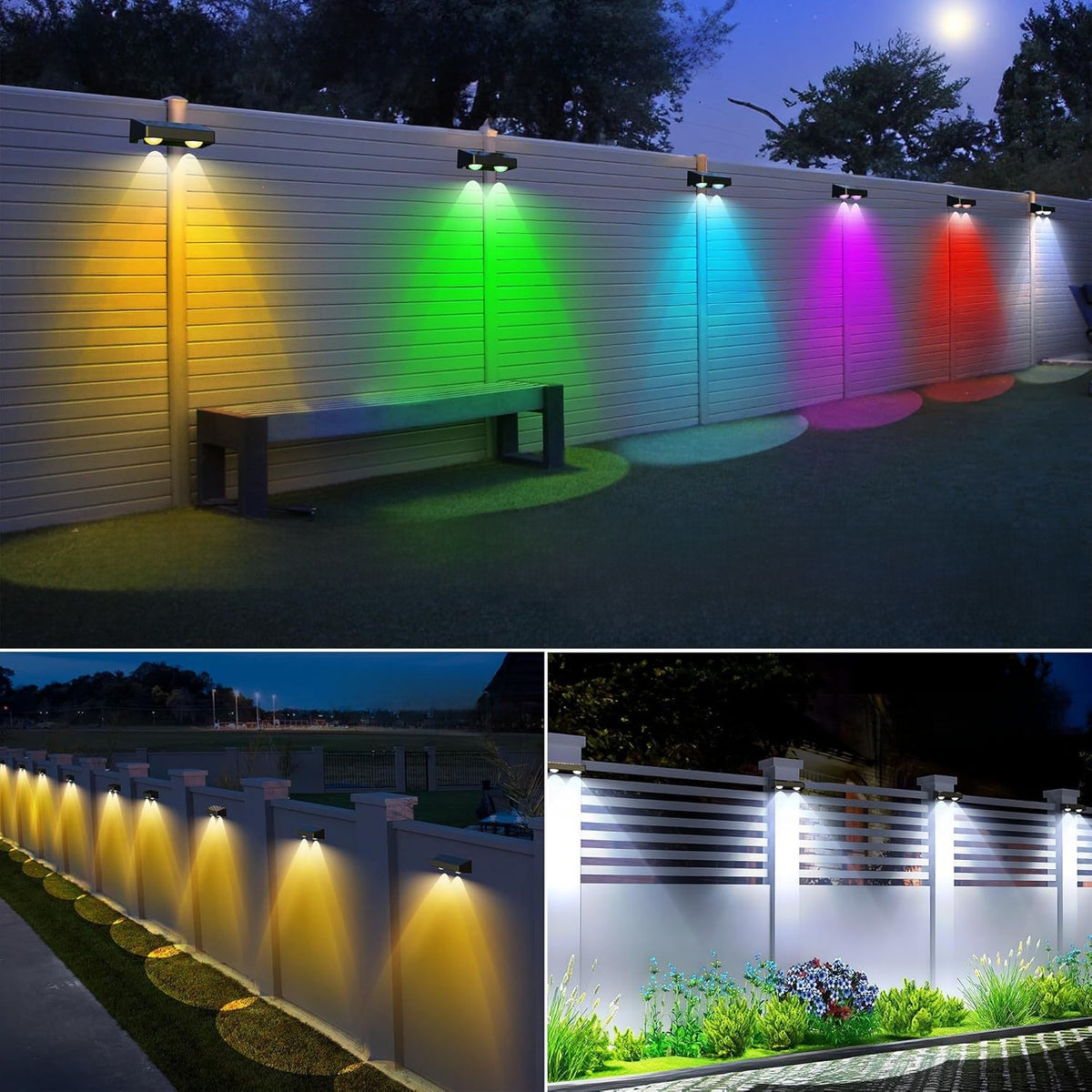 Solar Powered Fence Light With 11 Lighting Modes And Bright Led