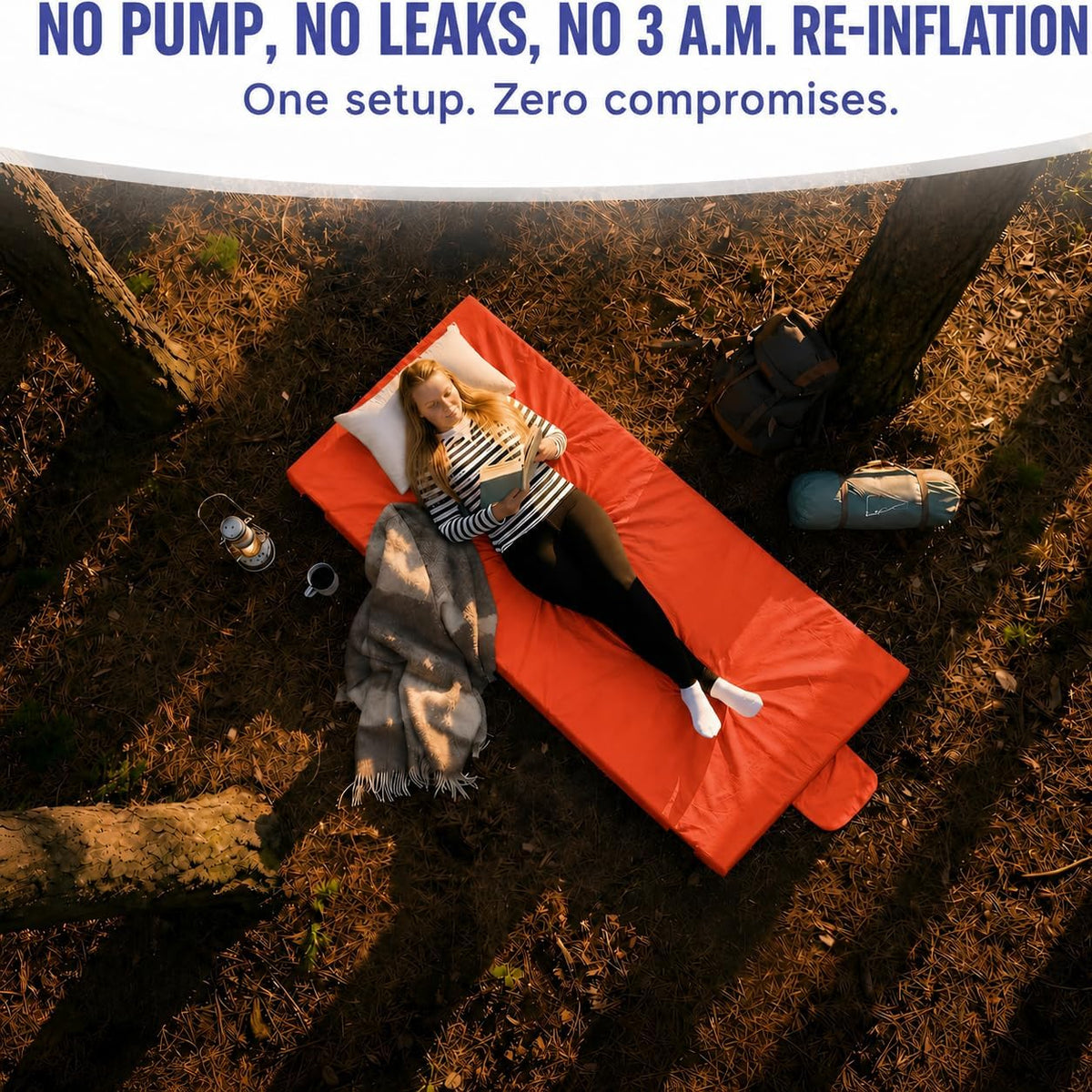 4-Inch Memory Foam Camping Mattress – Folding Waterproof Sleeping Pad