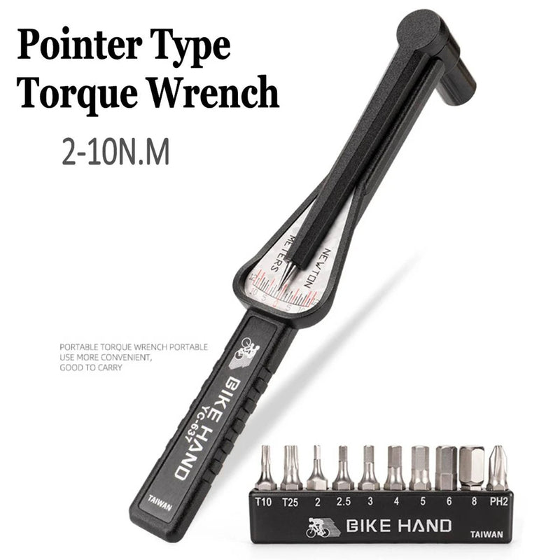 Pointer Torque Wrench 2 To 10Nm Adjustable Multi Tool Set With 10 Adapters