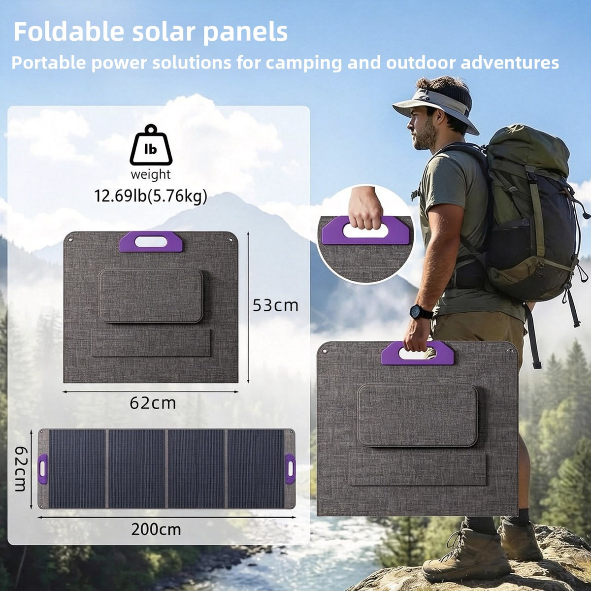 200W Anti Microcrack Folding Solar Panel With Etfe Coating And Portability