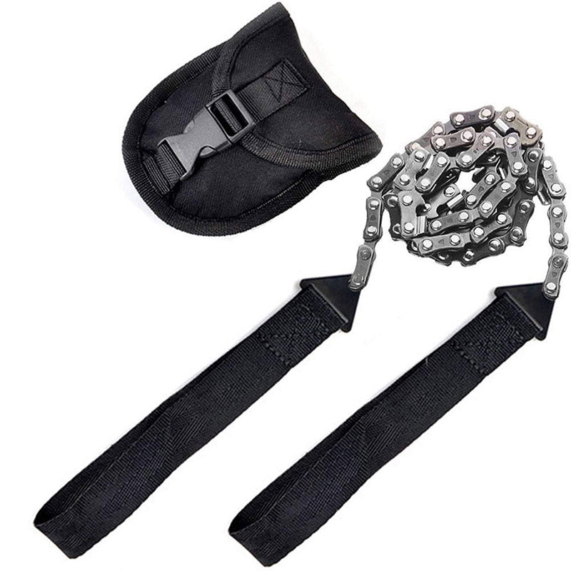 24" Portable Pocket Chain Saw with Canvas Storage Bag – 11 or 33 Tooth Camping Hand Saw