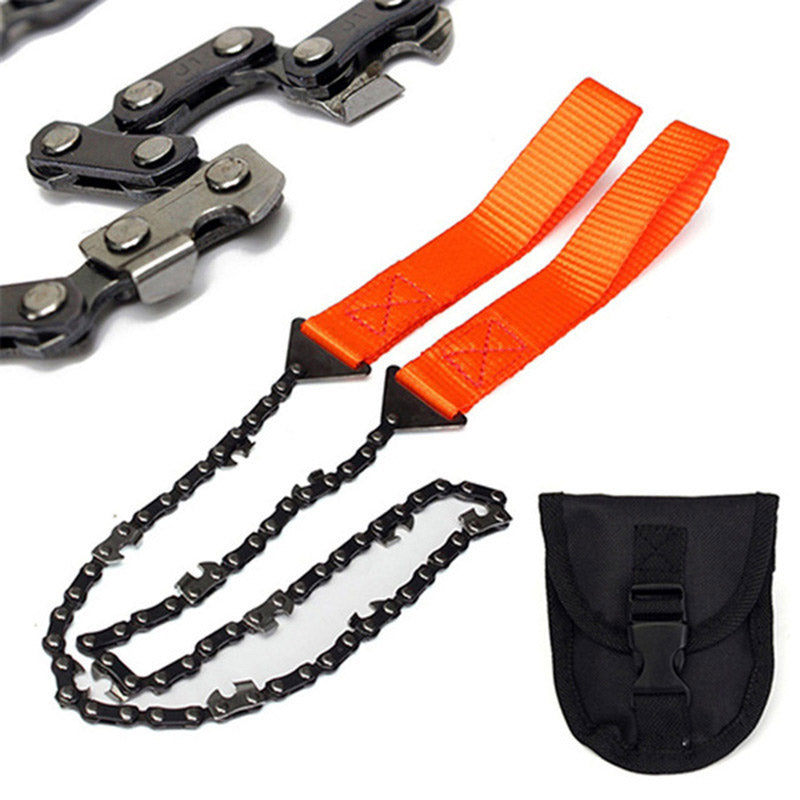 24" Portable Pocket Chain Saw with Canvas Storage Bag – 11 or 33 Tooth Camping Hand Saw