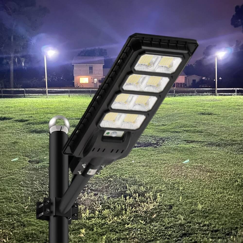 200W Solar Street & Parking Lot Light – 25,000LM Dusk-to-Dawn Motion Sensor LED