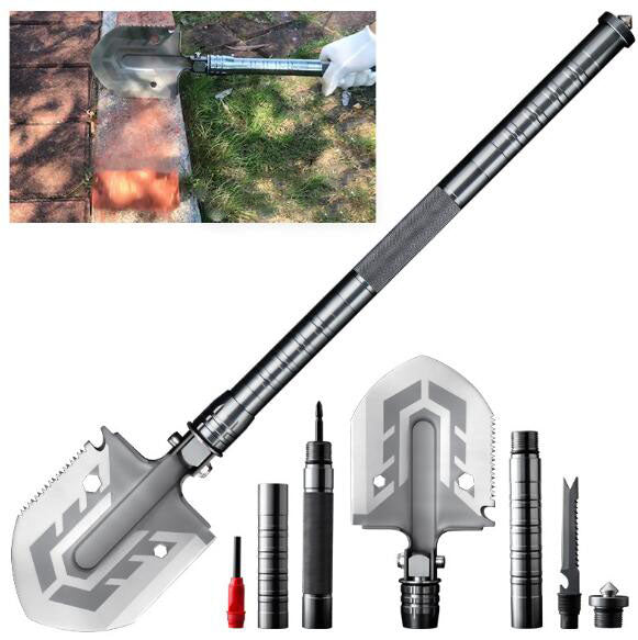 Folding Multipurpose Carbon Steel Shovel For Outdoor Camping And Security