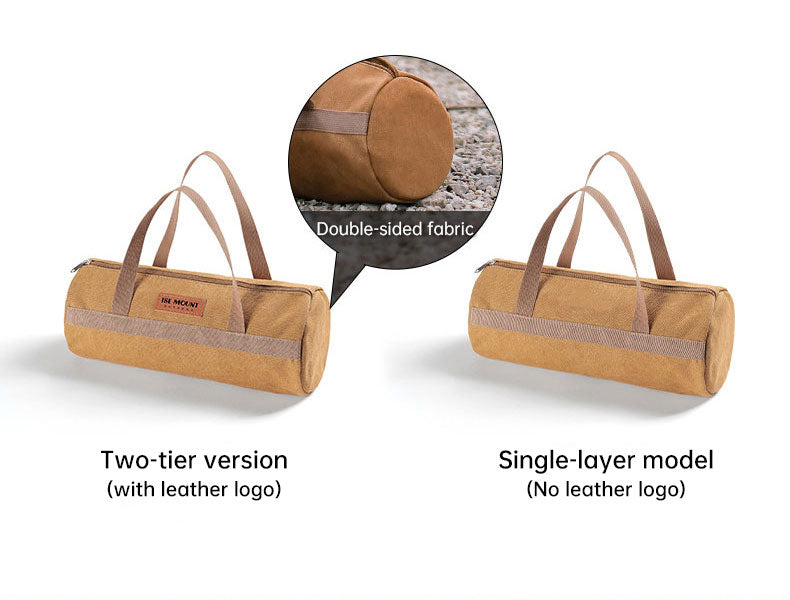 Round Canvas Nail Bag For Camping Tent Pegs Wind Rope And Tools Storage