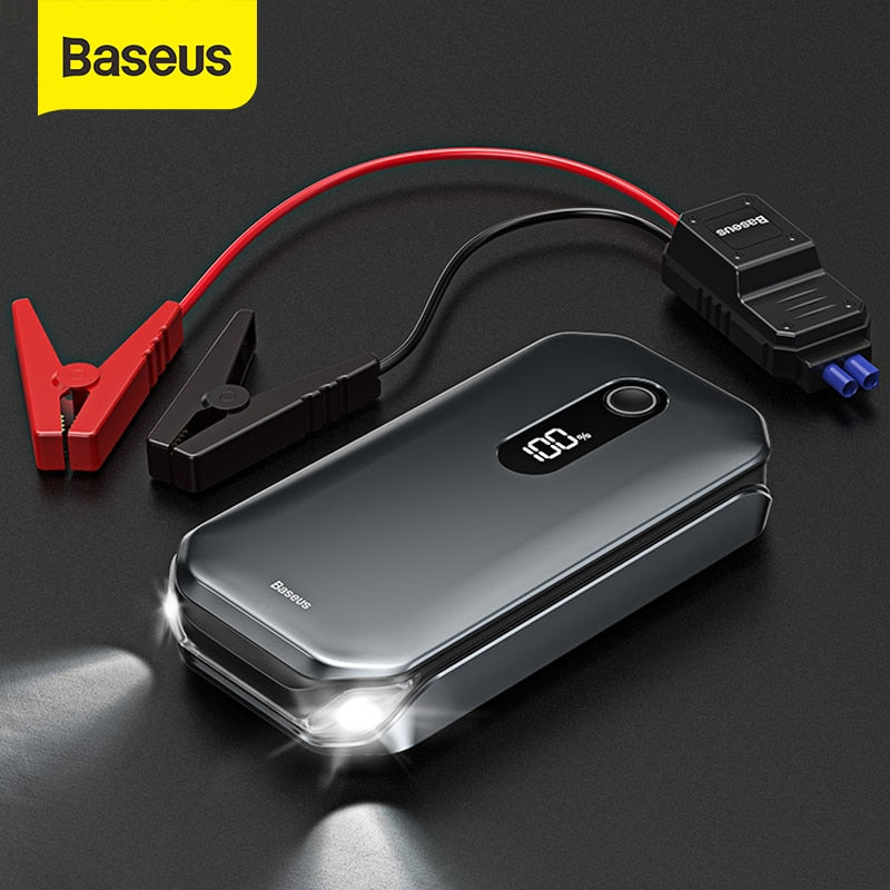 12,000mAh Portable Car Jump Starter & Emergency Power Bank with Digital Display