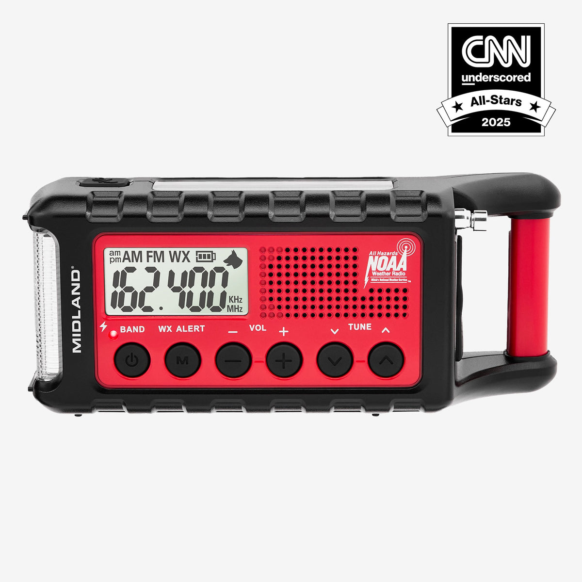 Midland ER310 Portable Emergency Weather Radio – Hand Crank, Solar & Rechargeable