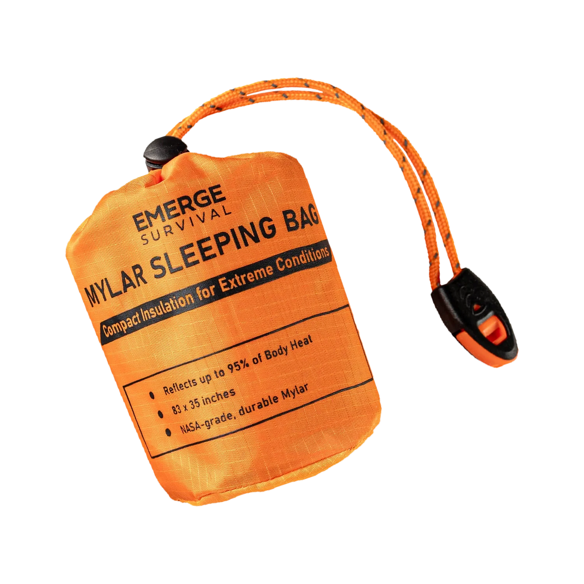 Emergency Thermal Bivy Sleeping Bag Kit with Whistle & Paracord – Compact Survival Shelter