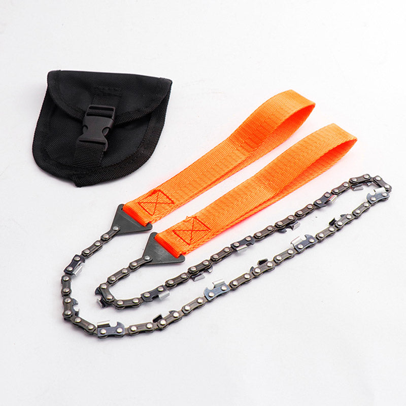 24" Portable Pocket Chain Saw with Canvas Storage Bag – 11 or 33 Tooth Camping Hand Saw